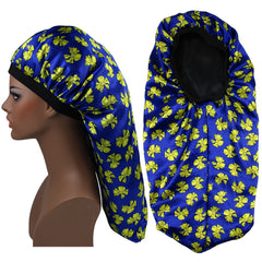 Flower Print Satin Bonnet Silk Sleep Cap for Women