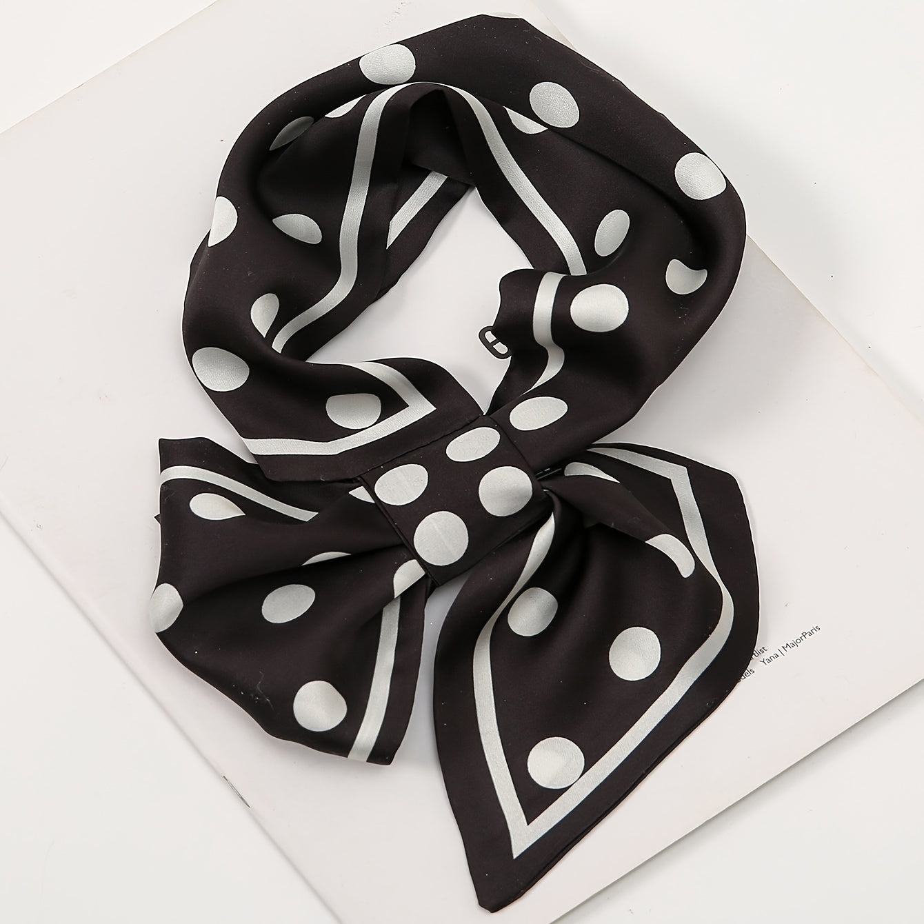 Polka Dots Print Skinny Silk Scarf Women's Neck Scarves