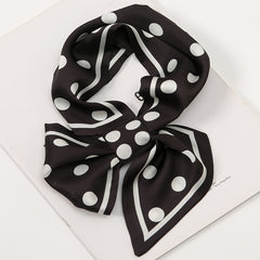 Polka Dots Print Skinny Silk Scarf Women's Neck Scarves