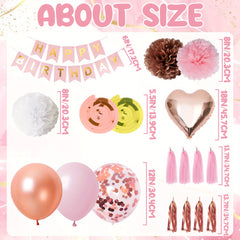 Rose Golden Party Decorations Birthday Party Decor Kit