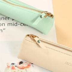 PU Solid Pencil Storage Bag Candy Pencil Case
