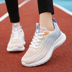 Women's Stylish Mesh Running Shoes Comfortable Lace Up Outdoor Sneakers
