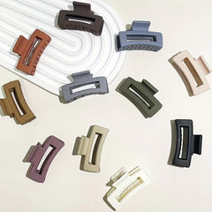 6PCS Frosted Small Square Hair Claw for Girls and Women
