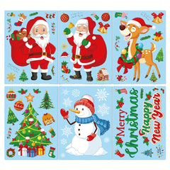 6pc Christmas Window Wall Stickers Set Self-adhesive Adhesive