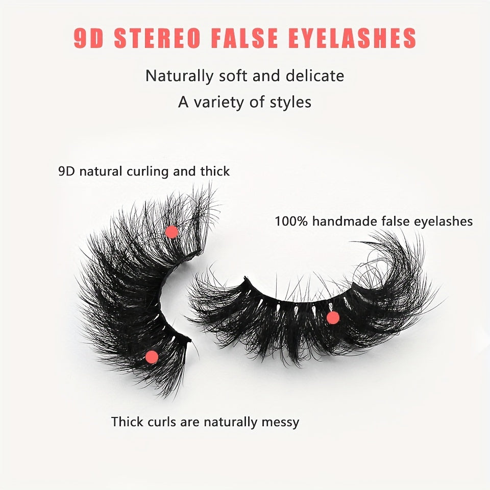7 Pairs Fluffy 9D Faux Mink Eyelashes Soft & Thick