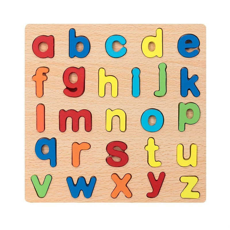 Wooden Alphabet Puzzle for Kids - Early Education Building Blocks