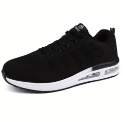 Women's Air Cushion Sneakers Lace Up Low Top Knit Casual Shoes