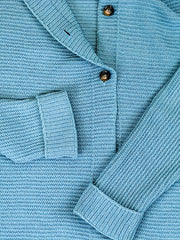 Solid Button Up Hooded Cardigan
