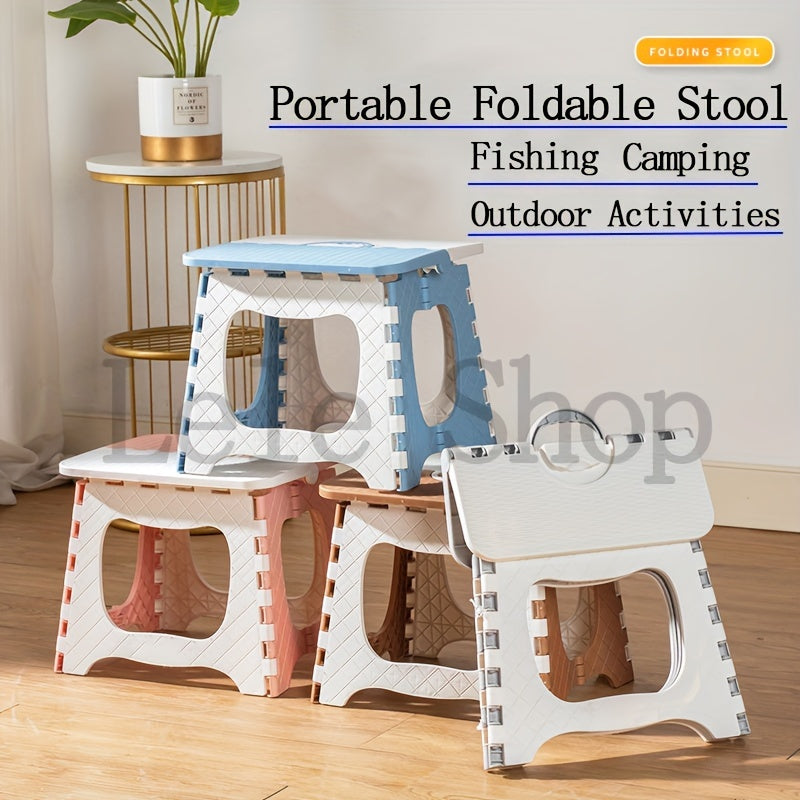 Thickened Plastic Folding Stool for Camping - Lightweight & Durable Chair