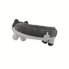 U Shaped Plush Toy Cat Soft Grey Stuffed Animal with Stripes Cartoon