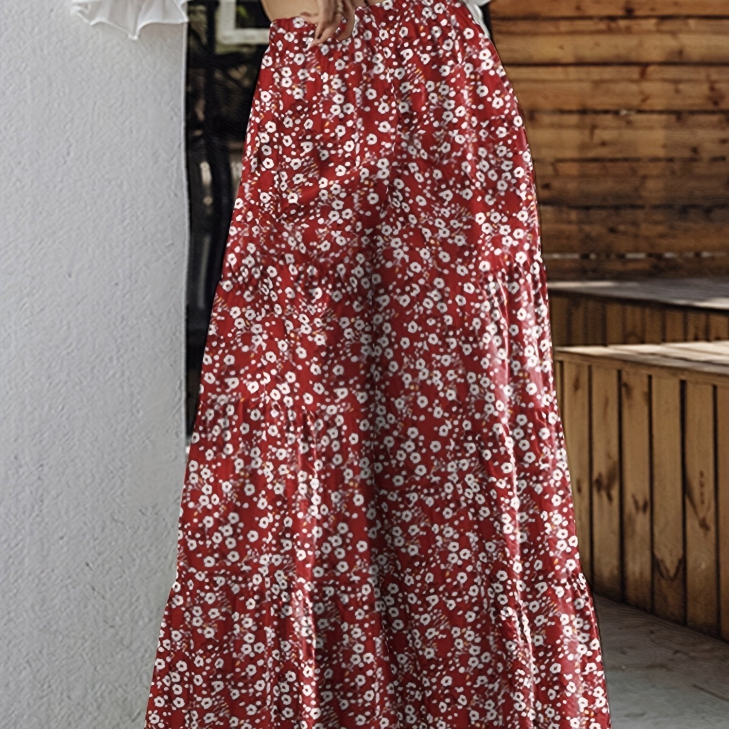  Boho Pants Women's Plus Ditsy Floral Print