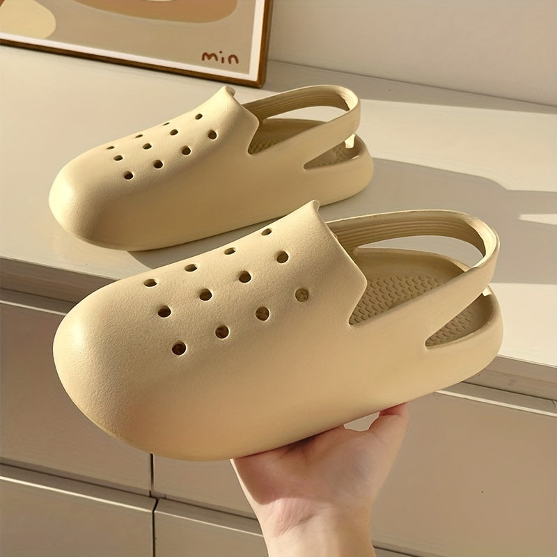 Women's Hollow Out Flat Clogs Closed Toe Non Slip Slide Shoes
