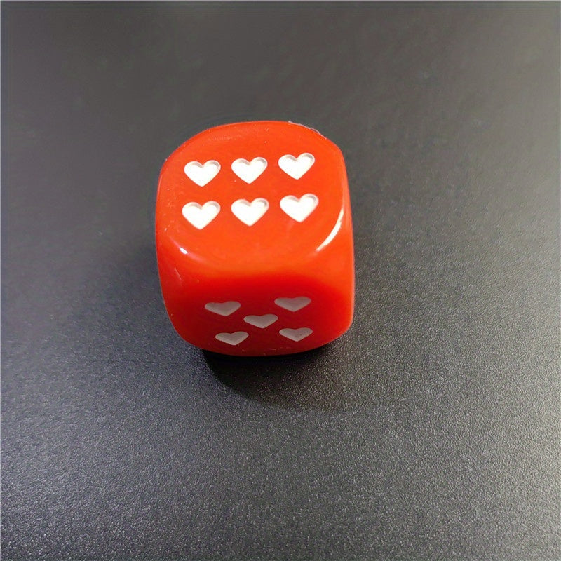 6 Sided Red Heart Acrylic Dice for Bar Parties Home Games