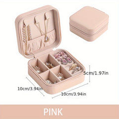 Mini Jewelry Organizer Case Portable PU Leather Storage Necklace Box