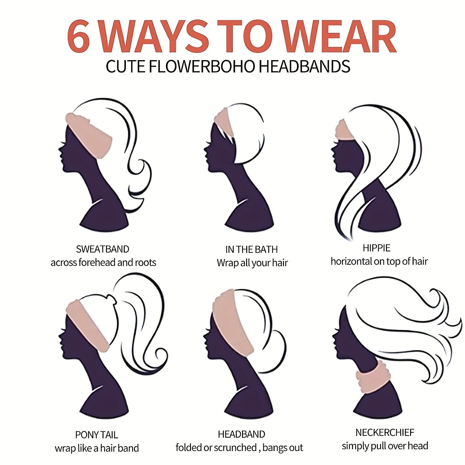Women's Elastic Headband Ladies Yoga Exercise Non Slip Sweatband