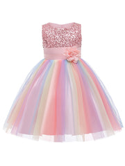Girls Formal Sequin Flower Girl Princess Dress