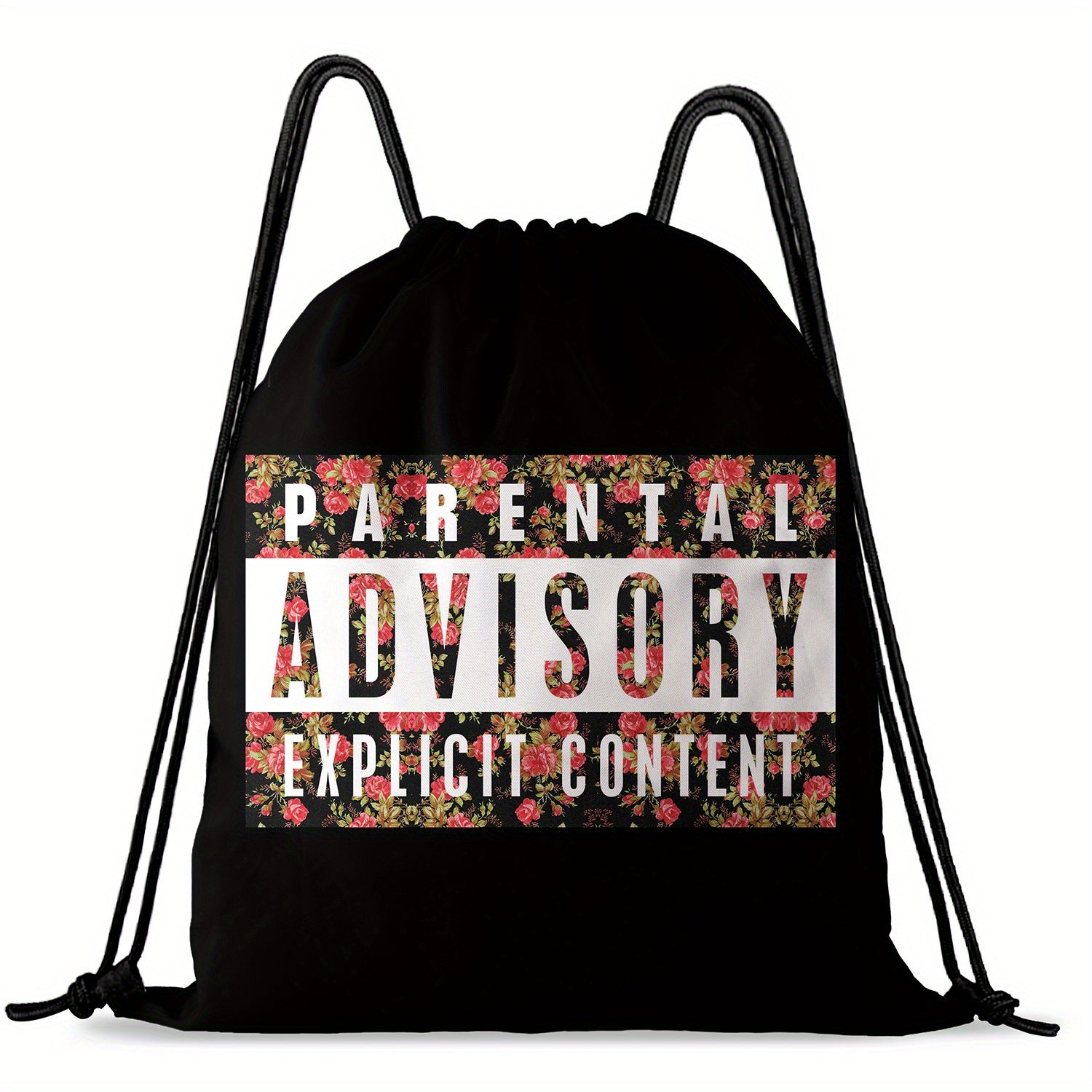 Letters Print Drawstring Bag Lightweight Sports Backpack Gym Bag
