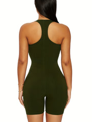 Solid Slim Halter Jumpsuit Skinny Sleeveless Stretchy