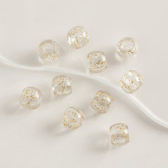 160pcs Clear Hair Beads Dreadlock Braids Rings Resin Cuffs Loc Hair Jewelr