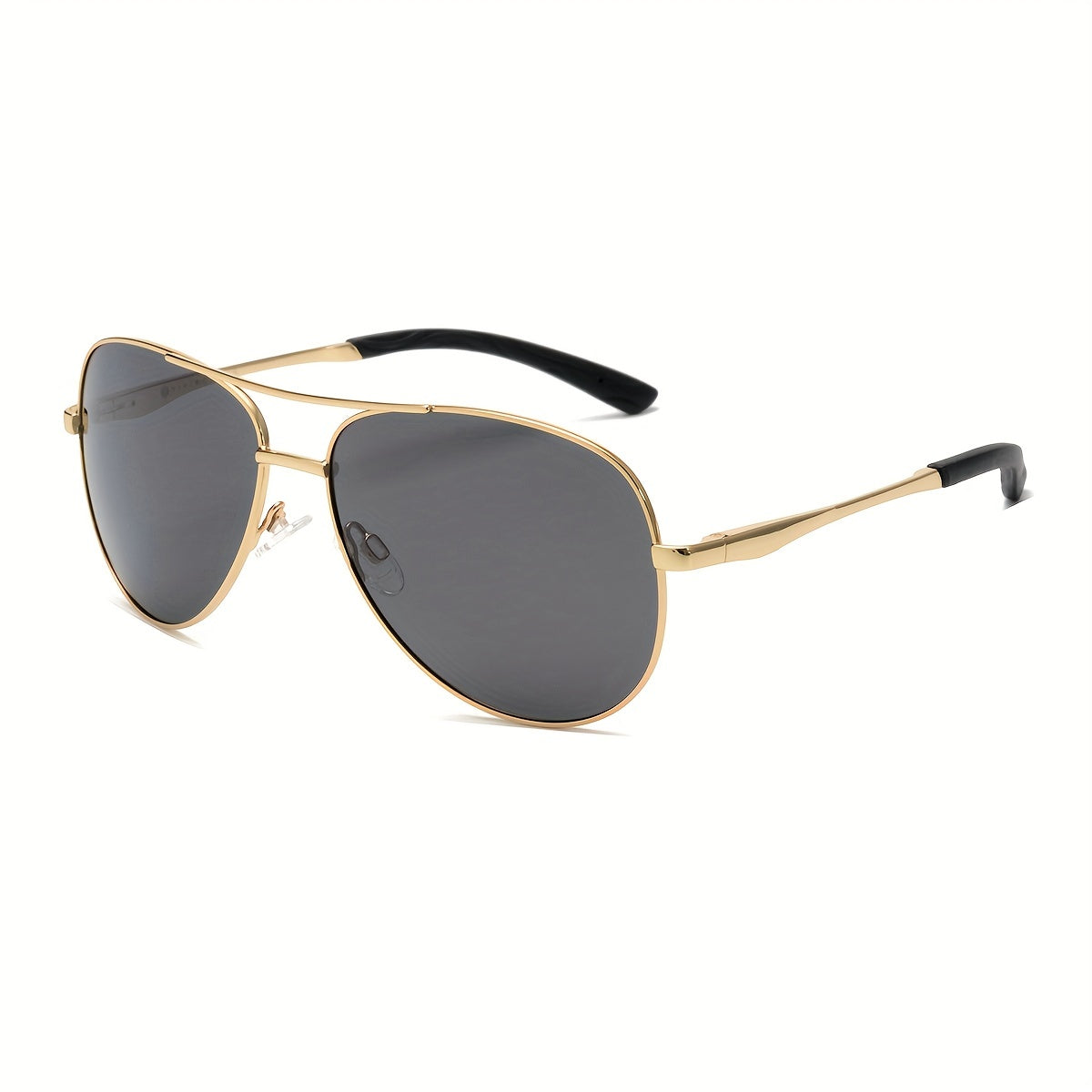 OUWEN Aviator Sunglasses Men Golden Frame Smoke Lens UV Protection