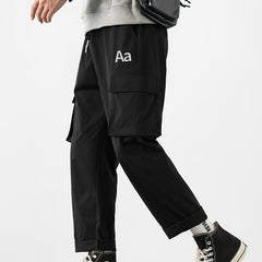 Men's Aa Pattern Print Cropped Cargo Pants