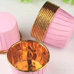 30pcs Pink Golden Muffin Cups Cake Mould Set
