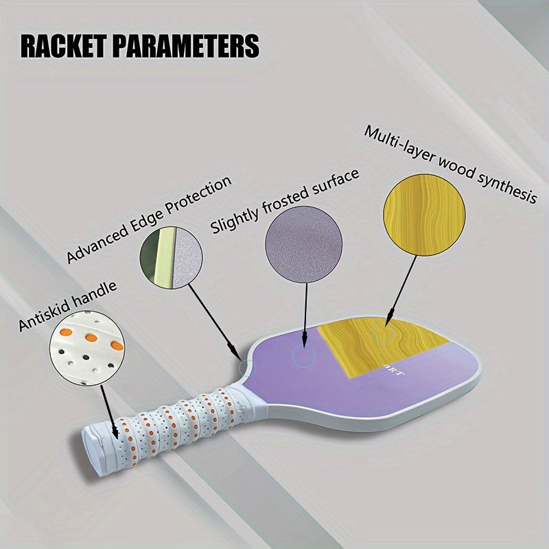 9pcs Pickleball Racket Set with 4 Rackets, 4 Pickleballs, 1 Handbag