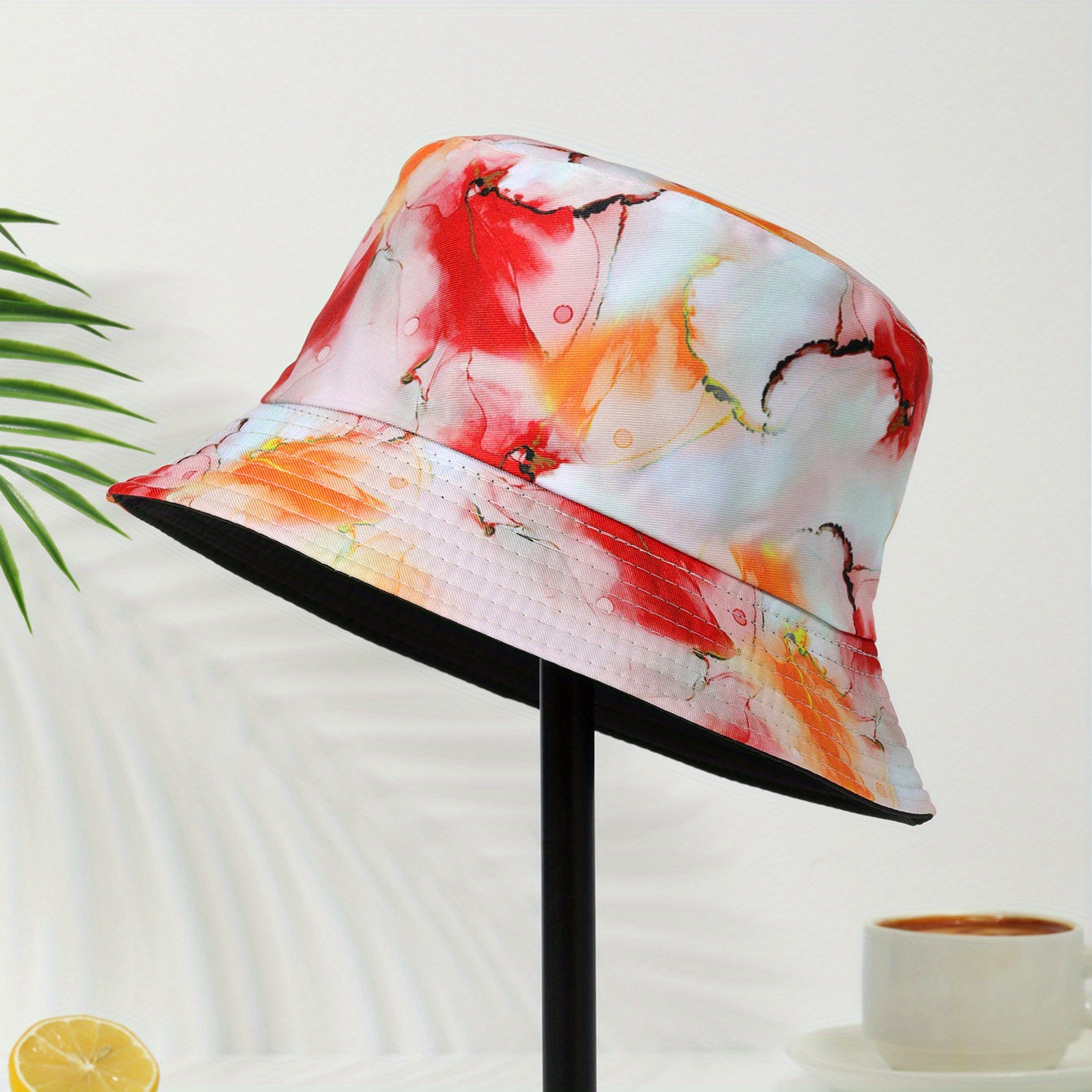 Tie Dye Foldable Basin Hat Unisex Sunscreen Bucket Hat Lightweight Beach Hats
