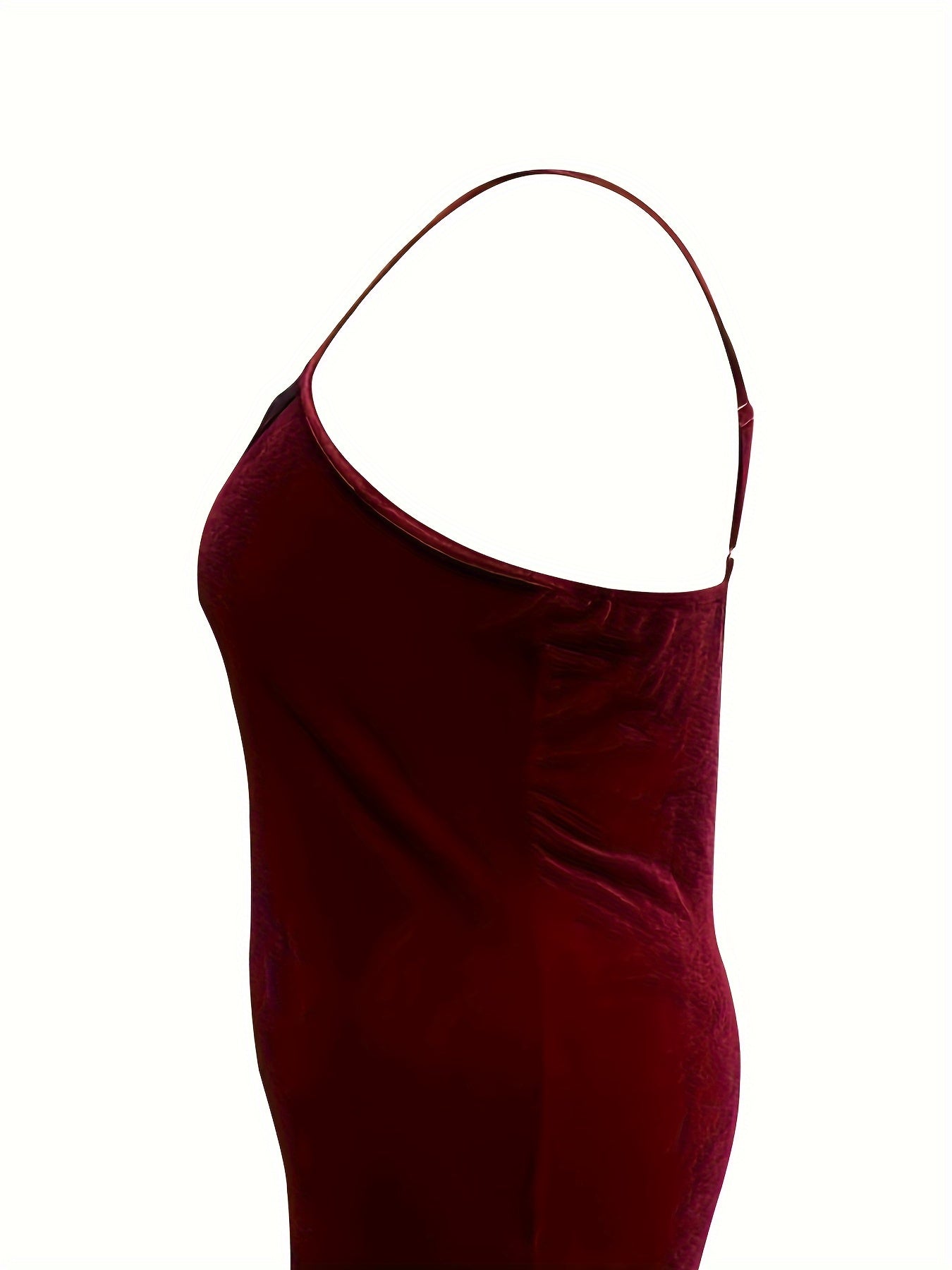  Lace V Neck Velvet Cami Sleep Dress