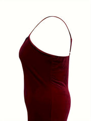  Lace V Neck Velvet Cami Sleep Dress