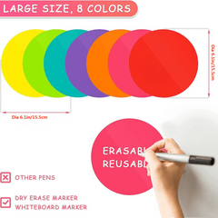 Colorful Dry Erase Dots Circles Whiteboard Marker Stickers 8 Pack