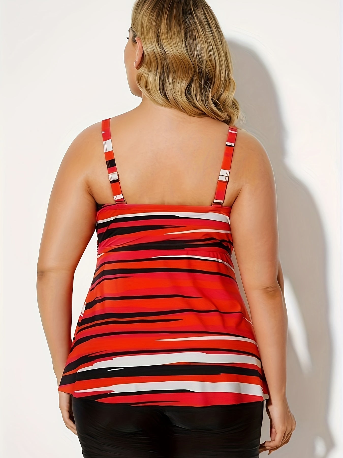  Striped Print Tankini Set