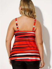  Striped Print Tankini Set