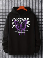 Men's Butterfly Print Hoodie Pullover Sweatshirt