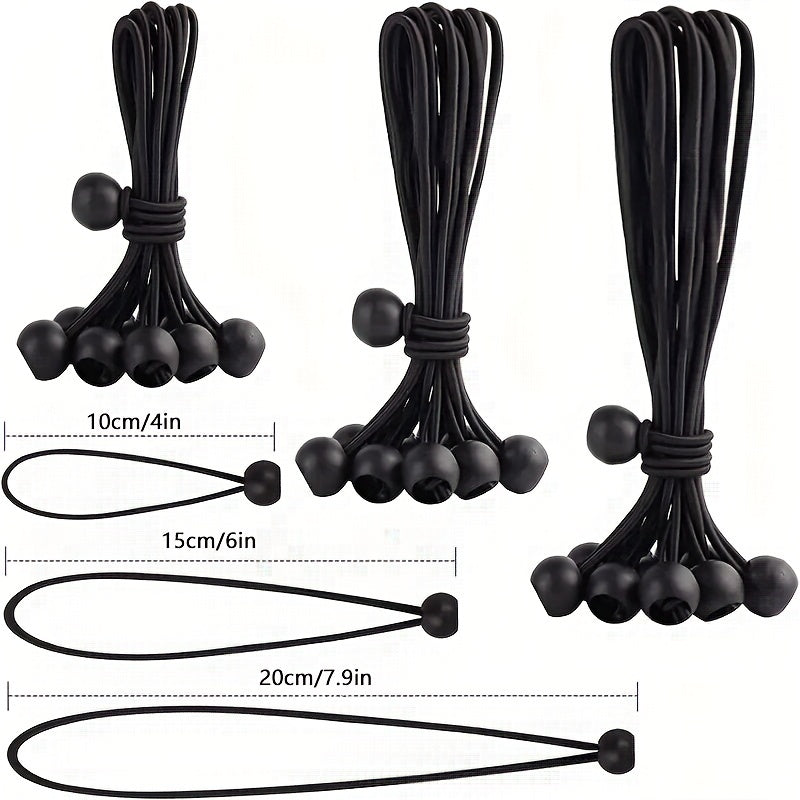 50pcs Ball Bungee Cords Tarp Canopy Bungee Balls Heavy Duty Tie Down Cord