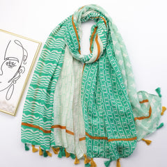 Tassel Scarf Spring & Summer Shawl Casual Windproof Head Wrap