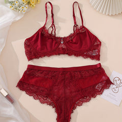  Sexy Lace Rhinestone Bra & Panty Set