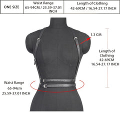PU Leather Harness Belt for Women Gothic Body Belt