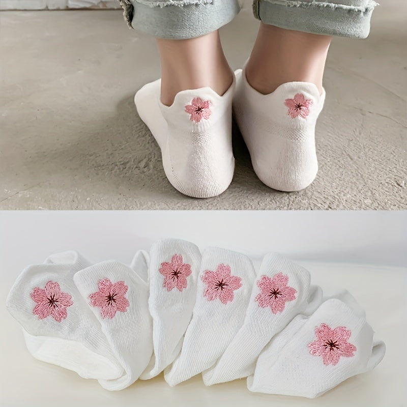 5 Pairs Floral Print Socks Low Cut Ankle Socks Women's Stockings