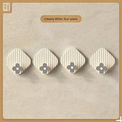 4pcs Self Adhesive Flower Utility Hooks for Bathroom Towel Hanger
