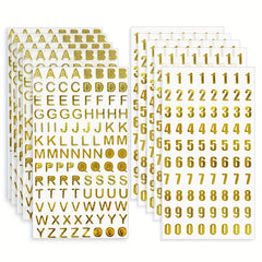 Golden Glitter Letter Number Stickers Self Adhesive DIY Craft