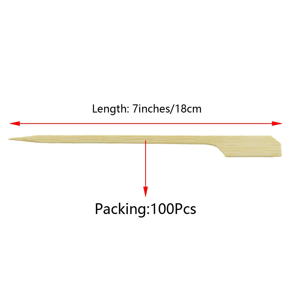 100 Bamboo Wooden Paddle Picks Skewers for Cocktail Fruit Sandwich