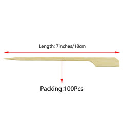 100 Bamboo Wooden Paddle Picks Skewers for Cocktail Fruit Sandwich
