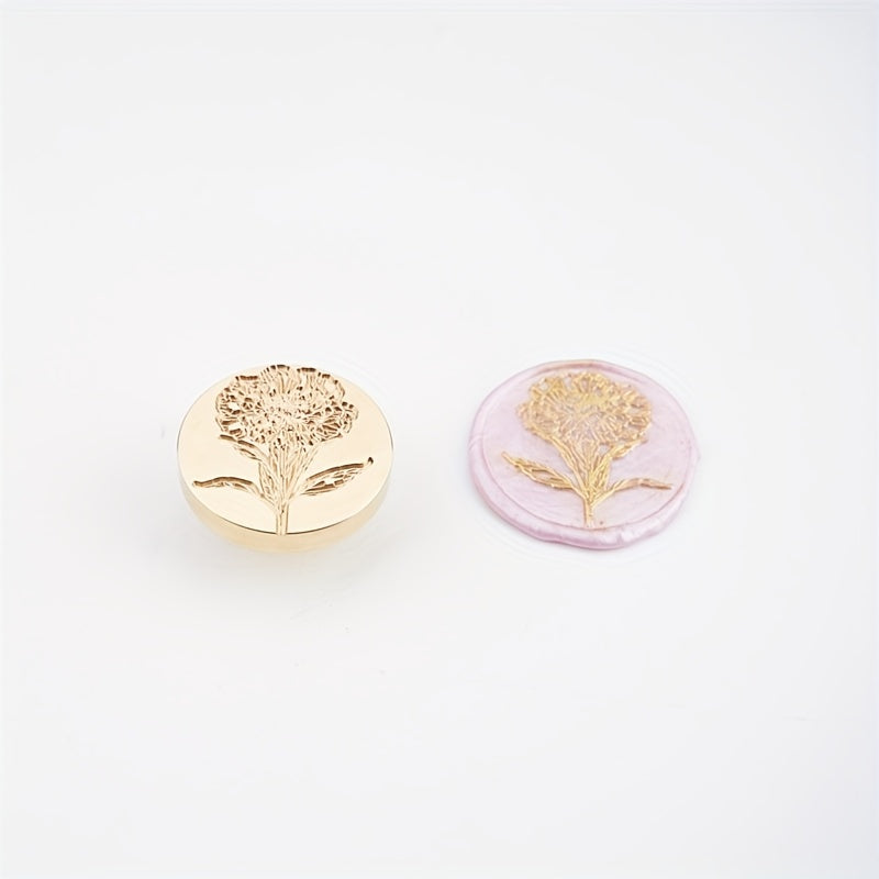 Copper Head Letter Seal Flower Grass Stamp for Embellishment