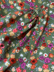  Floral Print Ruffle Trim Summer Dress