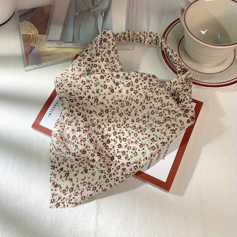 Floral Print Headband Triangle Scarf Elastic Turban Bandana Women Head Wrap