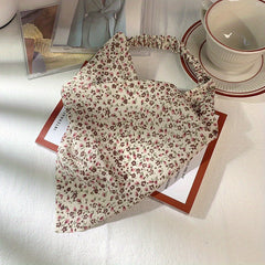 Floral Print Headband Triangle Scarf Elastic Turban Bandana Women Head Wrap