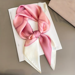 Camellia Print Bandana Silk Square Scarf Head Wrap Neckerchief Hair Accessory