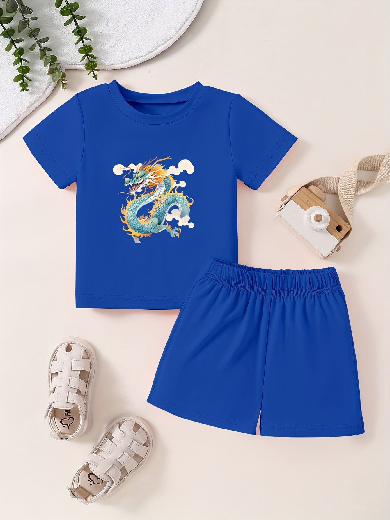Toddler Kid Cartoon Pattern T-shirt & Shorts Set