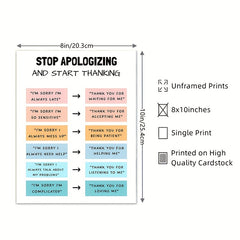 Thank, Don't Apologize: Mental Health Poster for Therapists